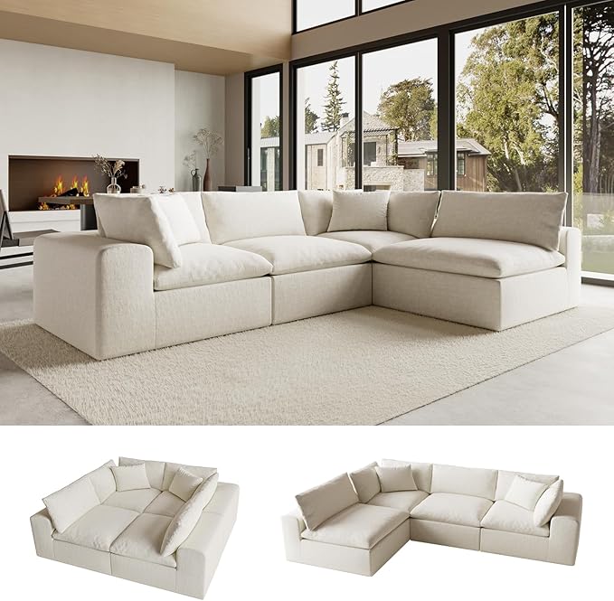 MONVANE 130" Modular Sectional Cloud Couch (4-Seater)